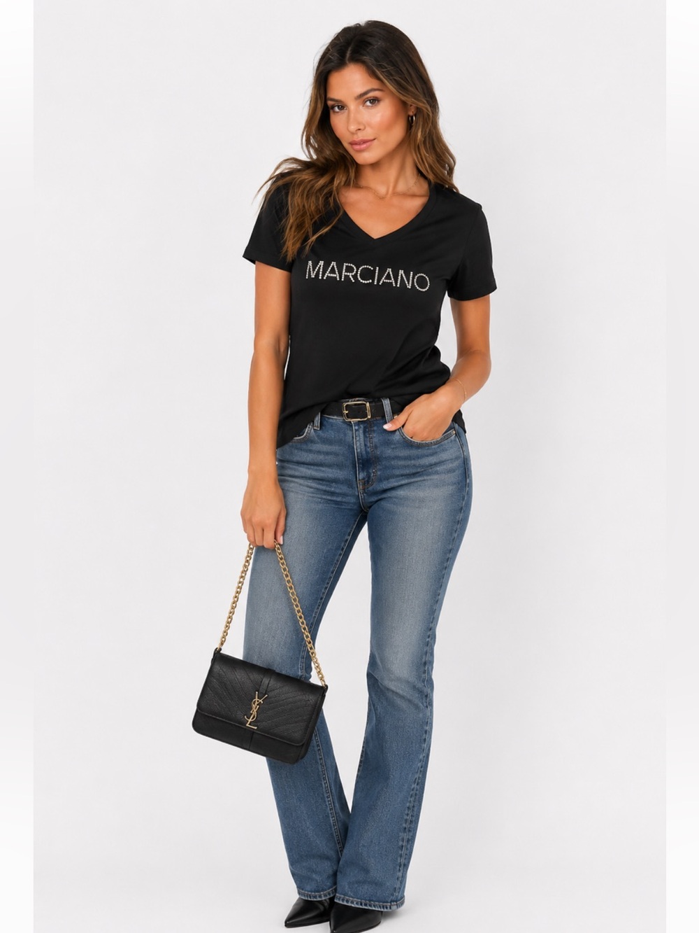 Marciano Rhinestone Logo Tee